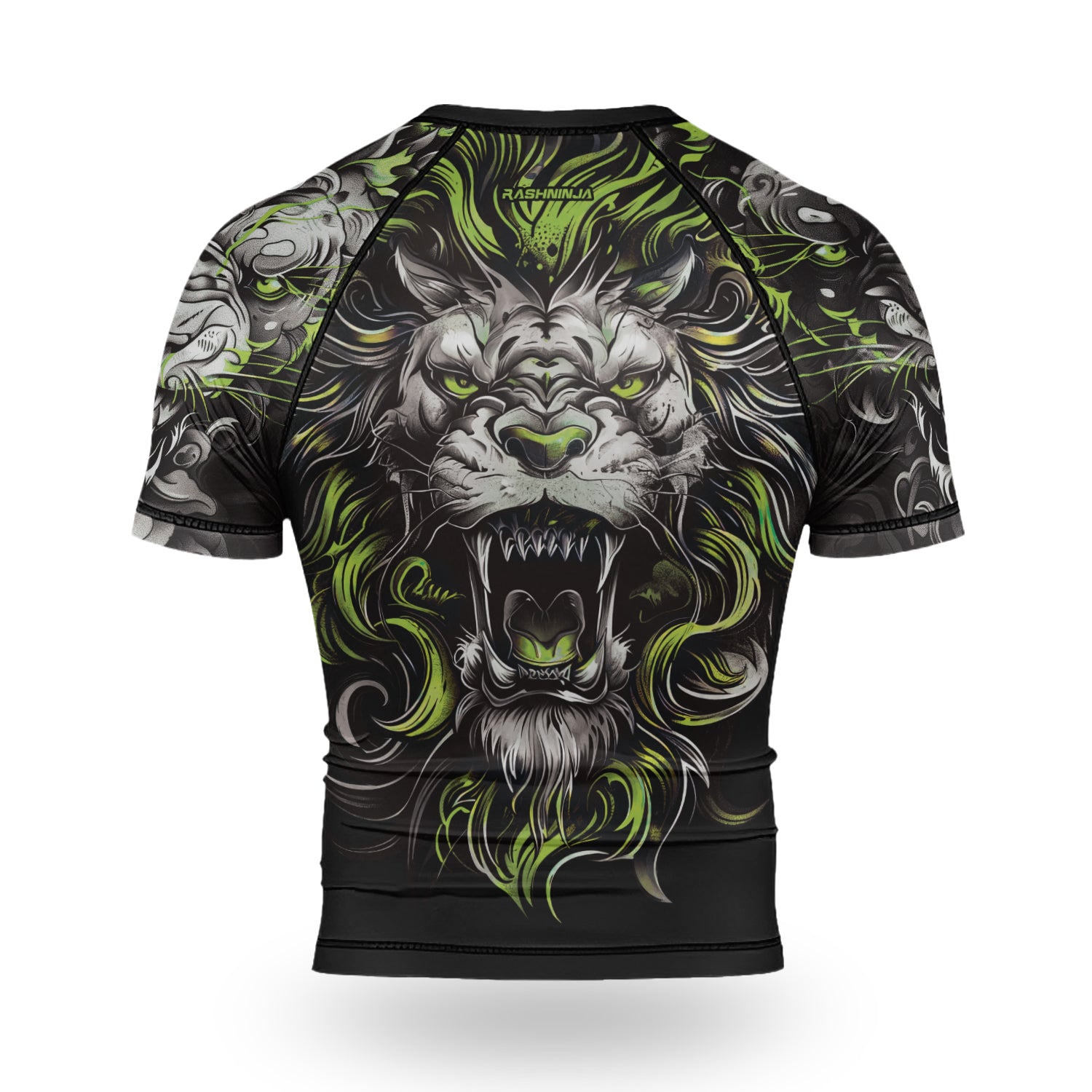 Rashninja Luminous Lion Men's Short Sleeve Rash Guard | Lion Fightwear