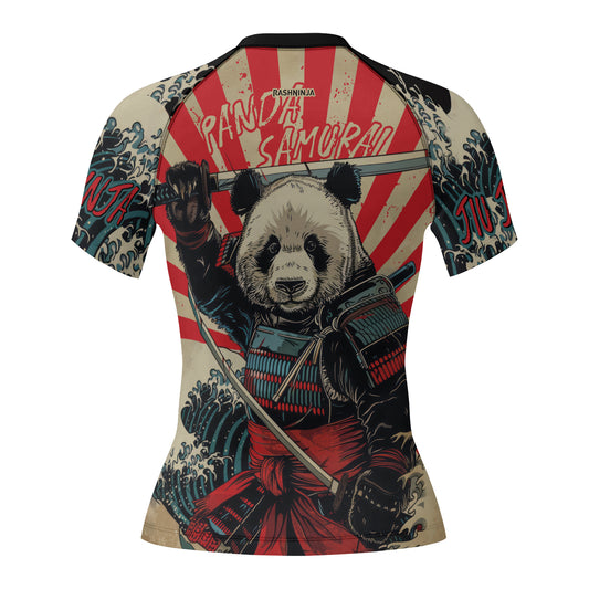 Rashninja Panda Samurai Women's Short Sleeve Rash Guard