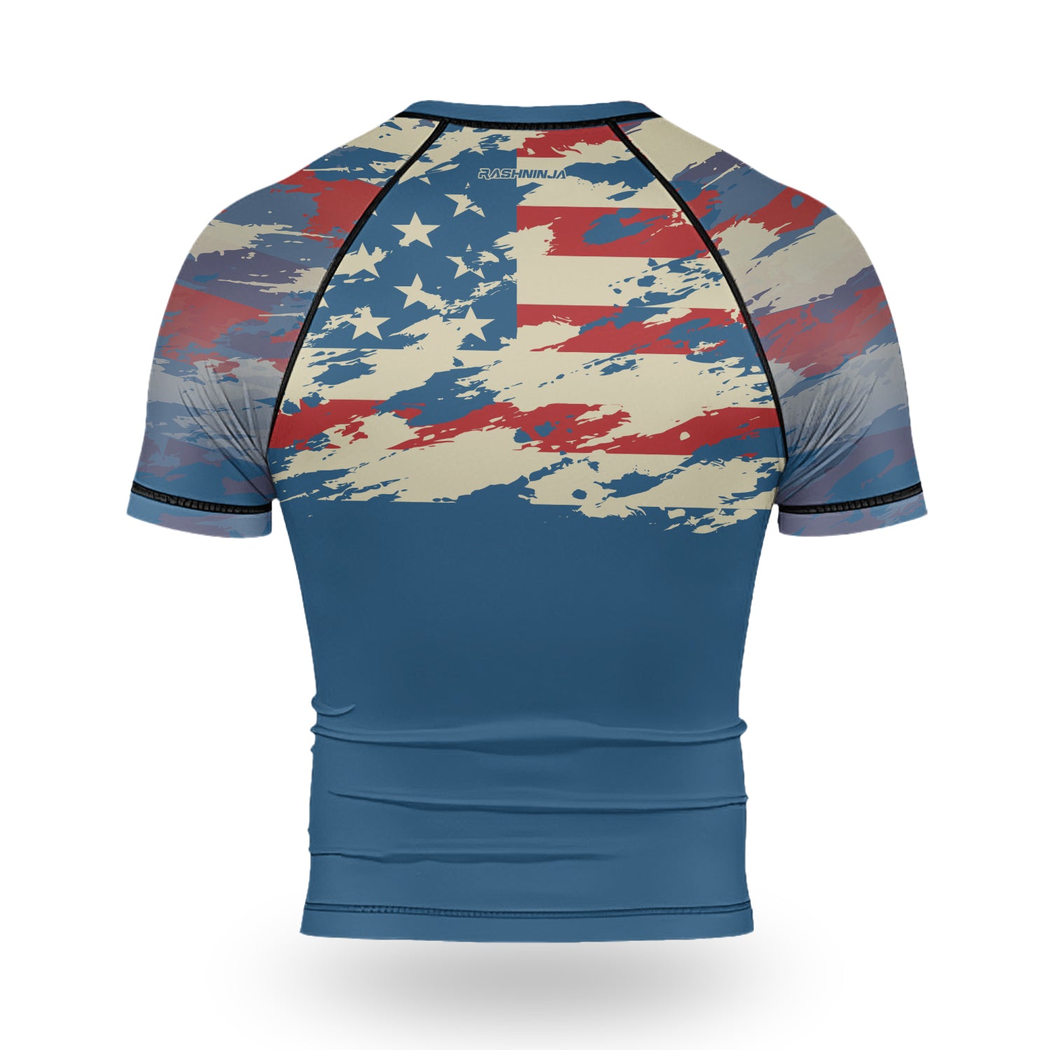 Rashninja American Flag Patriotic Men's Short Sleeve Rash Guard