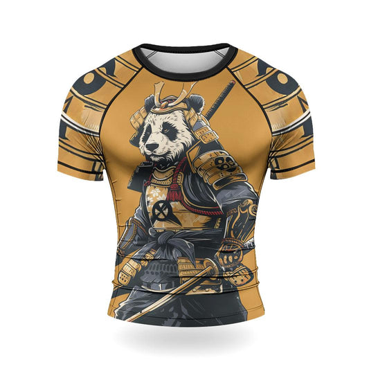 Rashninja Samurai Panda Strikes Men's Short Sleeve Rash Guard - Rashninja LLC
