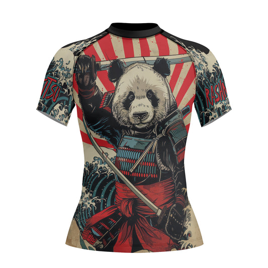 Rashninja Panda Samurai Women's Short Sleeve Rash Guard