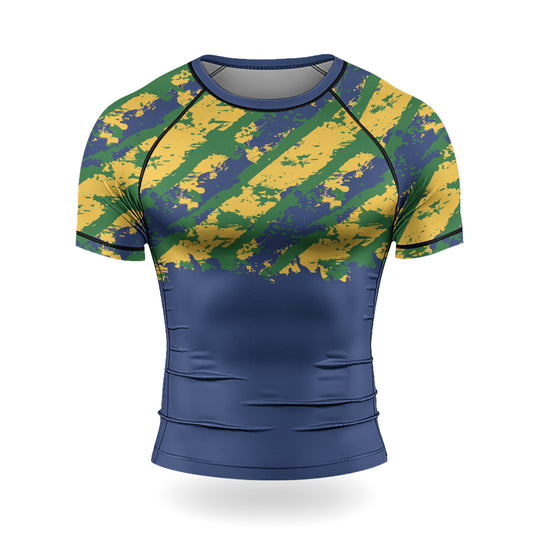 Rashninja Flag of Brazil’s Champions Men's Short Sleeve Rash Guard