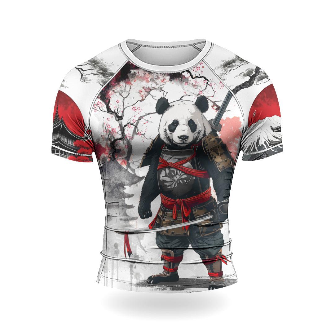 Rashninja Samurai Panda Warrior Men's Short Sleeve Rash Guard