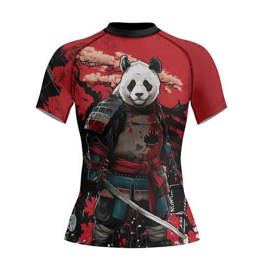 Rashninja Panda Samurai Legend Women's Short Sleeve Rash Guard