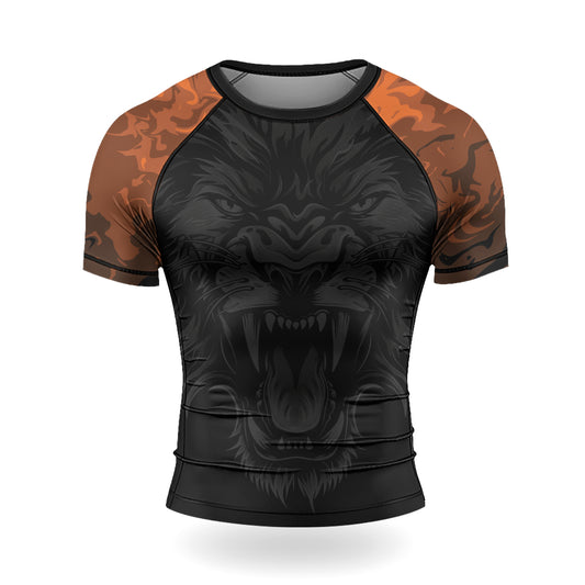 Rashninja Lion's Fury Men's Short Sleeve Rash Guard | Lion Fightwear