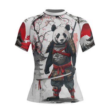 Rashninja Samurai Panda Warrior Women's Short Sleeve Rash Guard