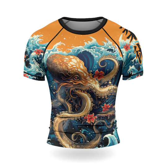 Rashninja Octopus Waves Men's Short Sleeve Rash Guard | Rash Guard