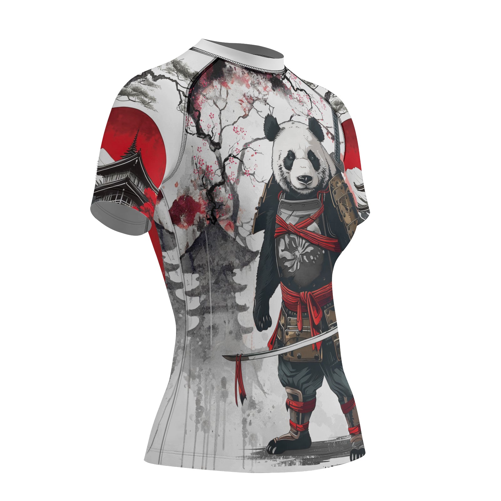 Rashninja Samurai Panda Warrior Women's Short Sleeve Rash Guard