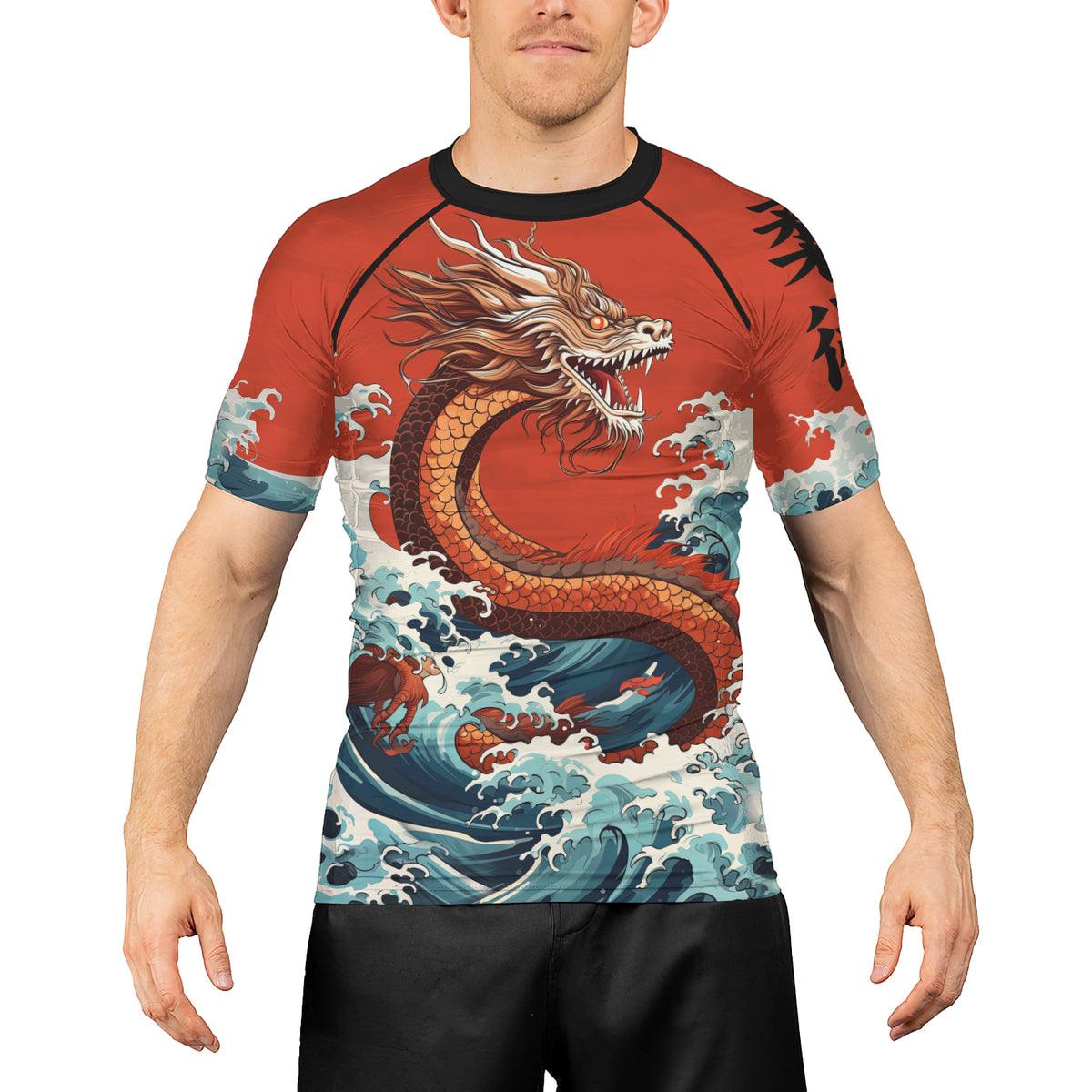 Rashninja Mythical Majesty Dragon Men's Short Sleeve Rash Guard