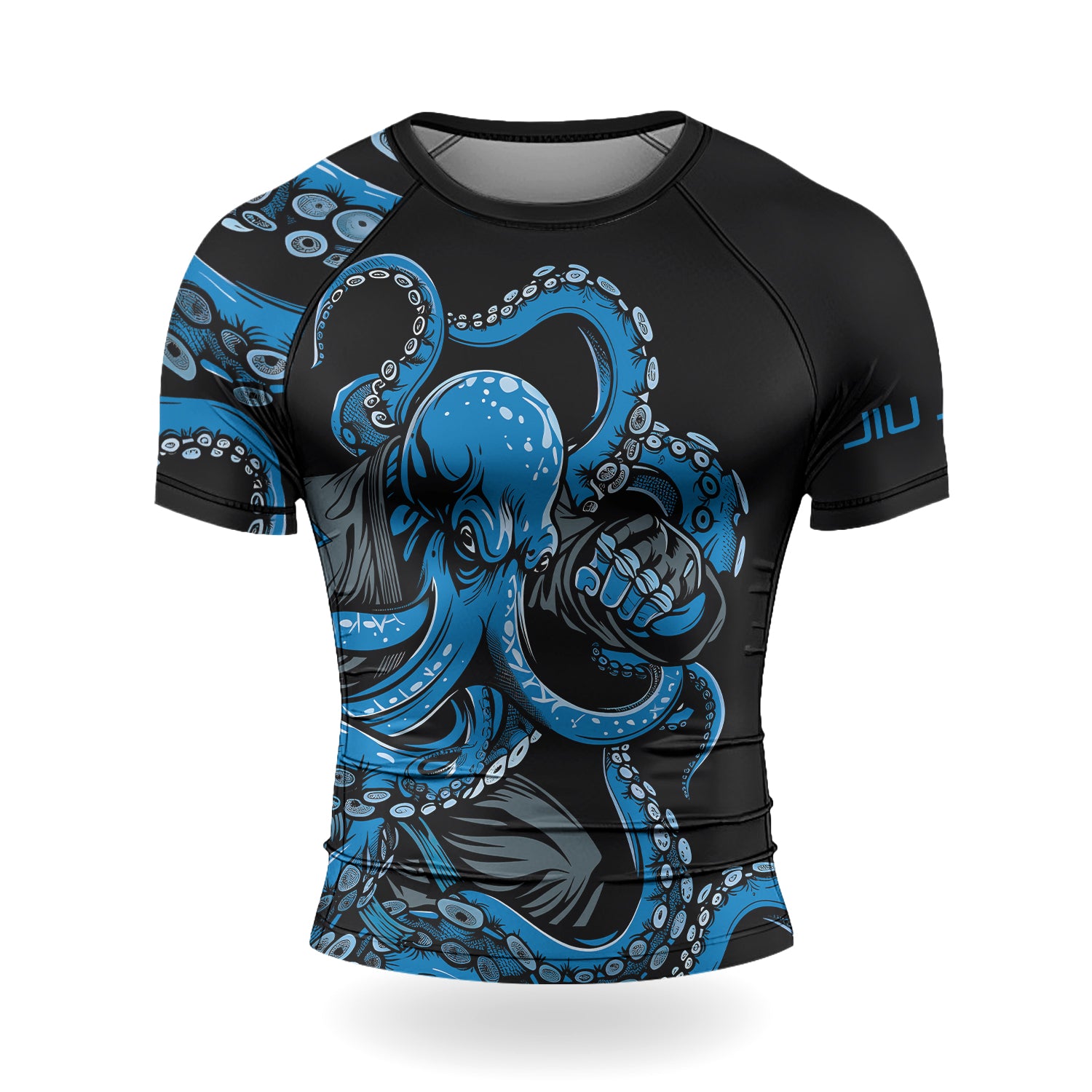 Rashninja Octopus Blue Men's Short Sleeve Rash Guard

