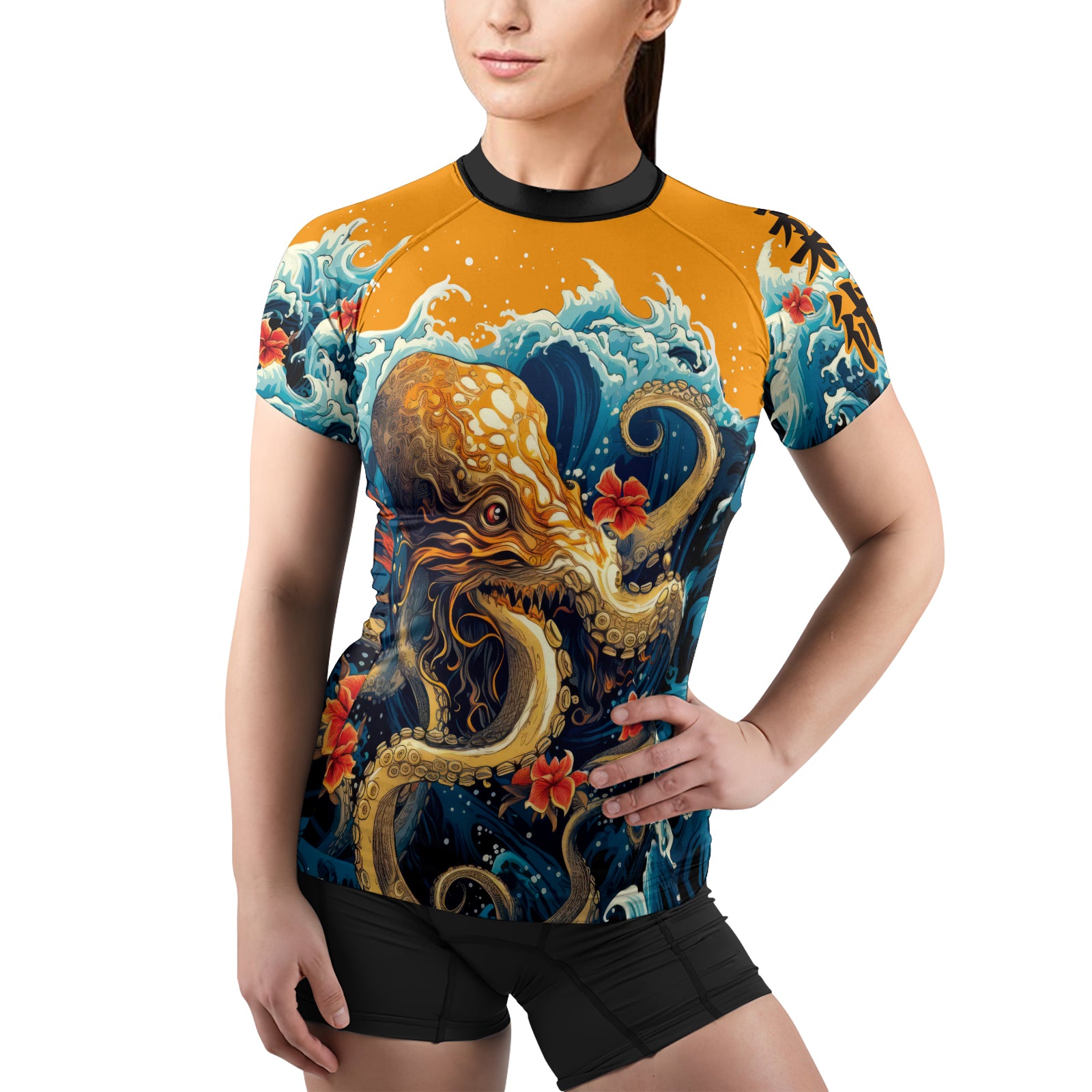 Rashninja Octopus Waves Women's Short Sleeve Rash Guard | Rash Guard