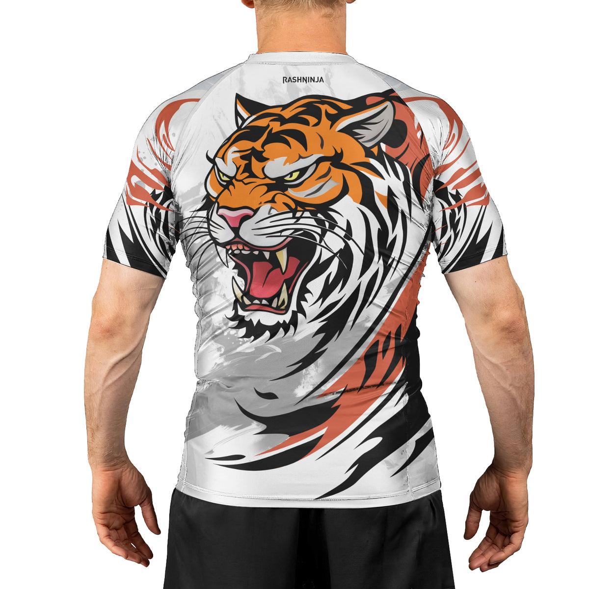 Rashninja Tiger's Power Men's Short Sleeve Rash Guard - Rashninja LLC