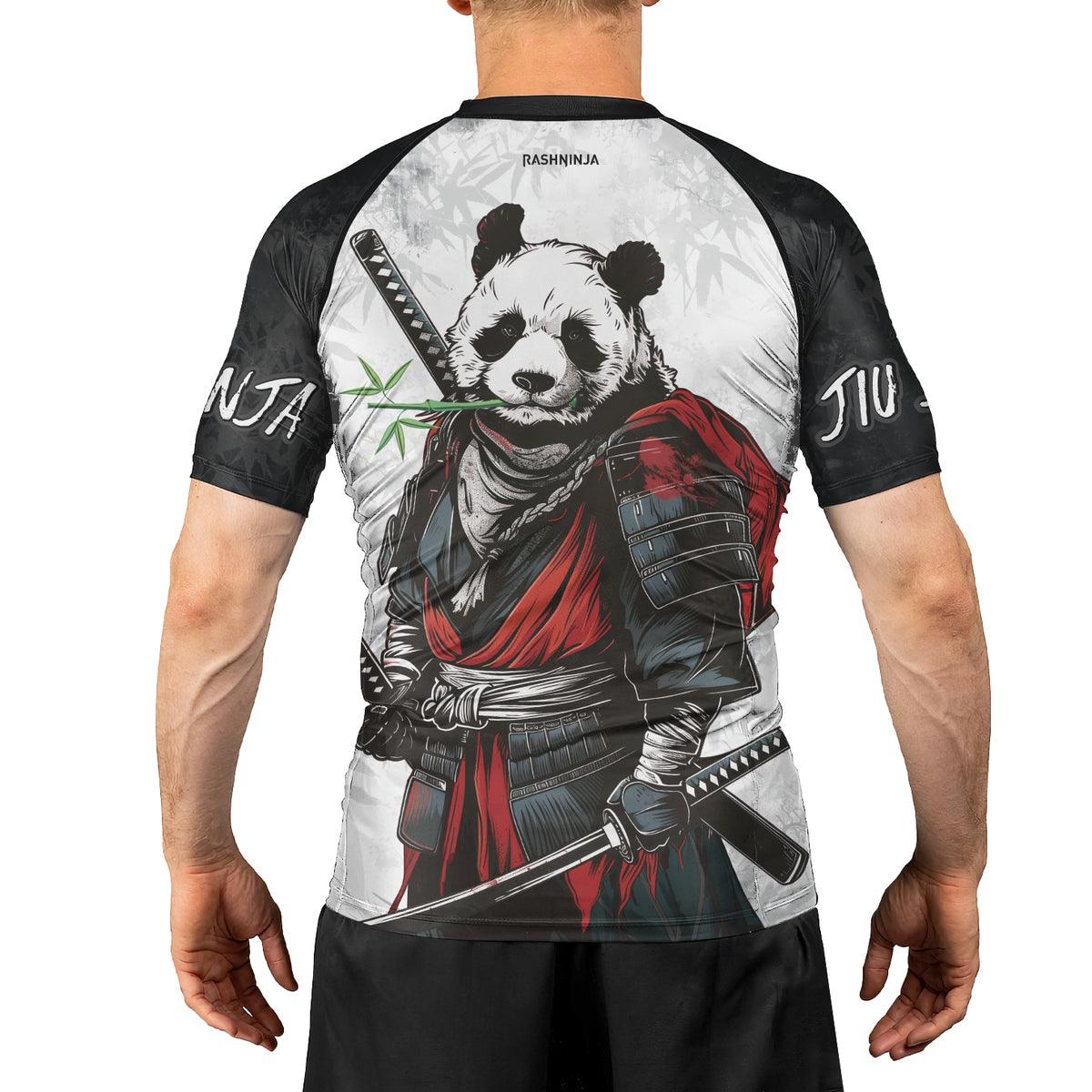 Rashninja Mystic Warrior Panda Samurai Men's Short Sleeve Rash Guard - Rashninja LLC