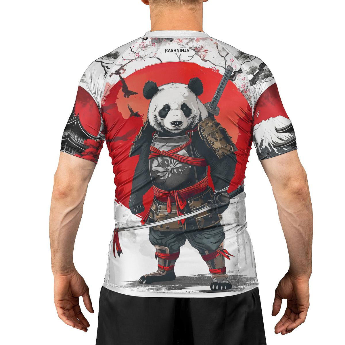 Rashninja Samurai Panda Warrior Men's Short Sleeve Rash Guard - Rashninja LLC