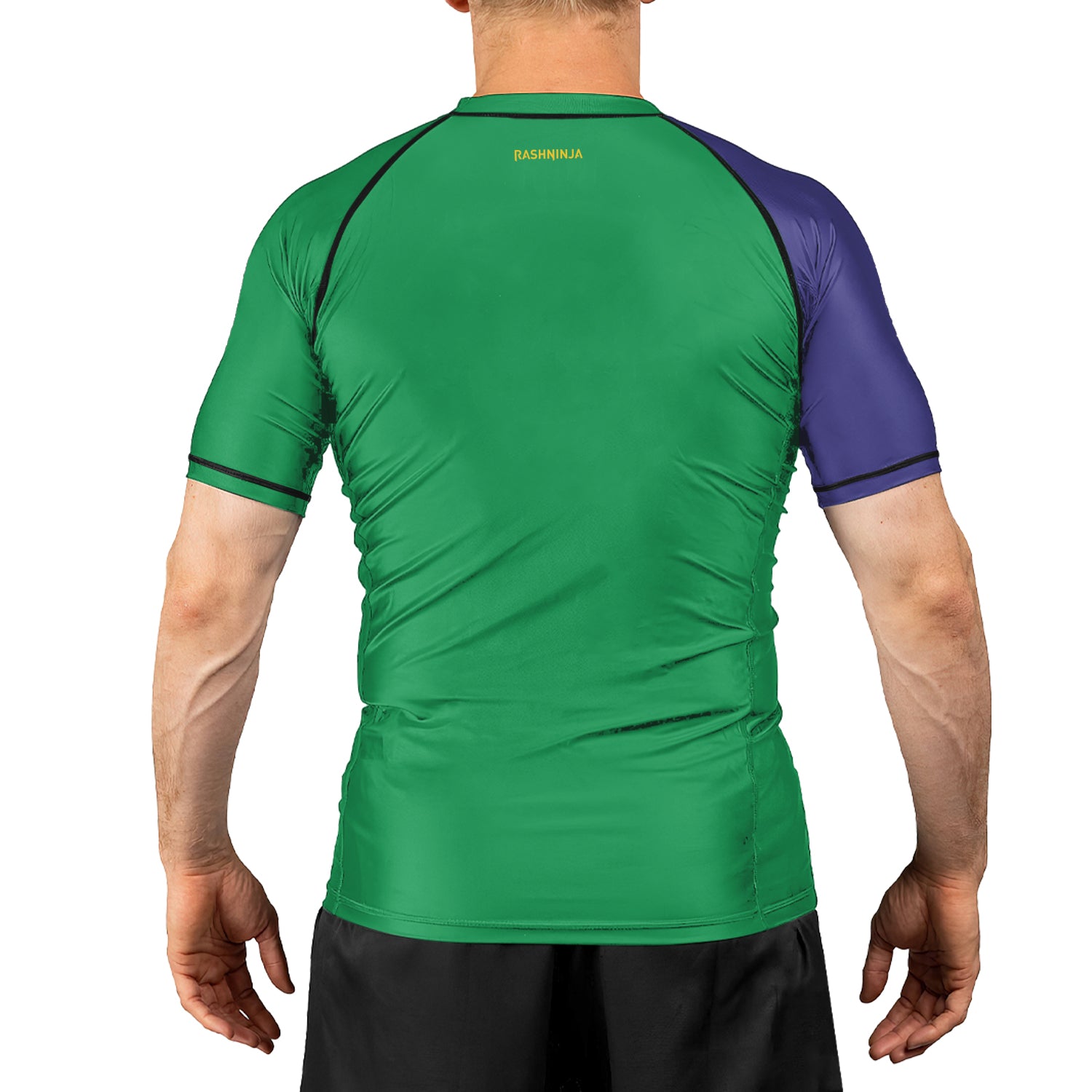 Rashninja Brazilian Green and Gold Victory Men's Short Sleeve Rash Guard