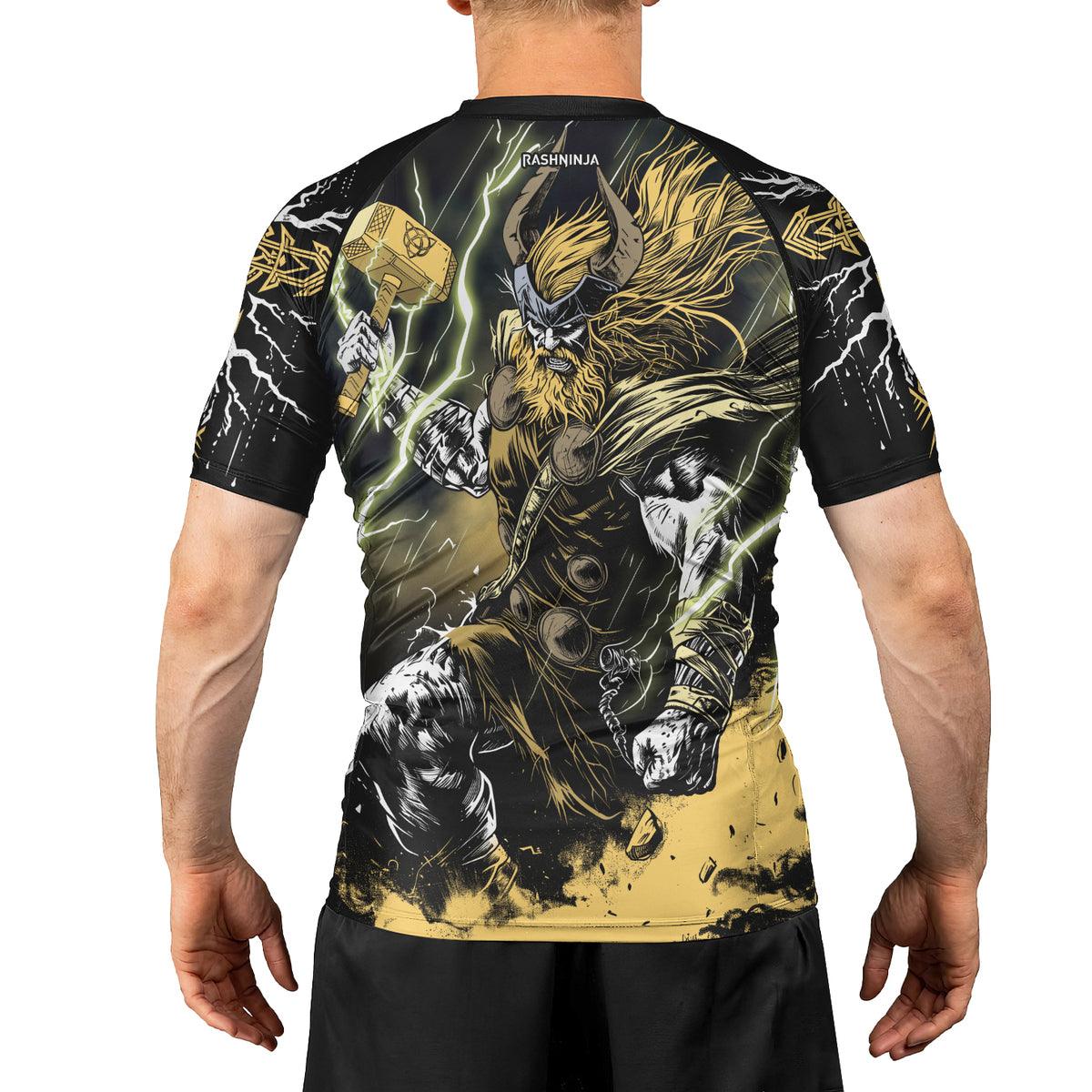 Rashninja Legendary God Of Thunder Men's Short Sleeve Rash Guard - Rashninja LLC