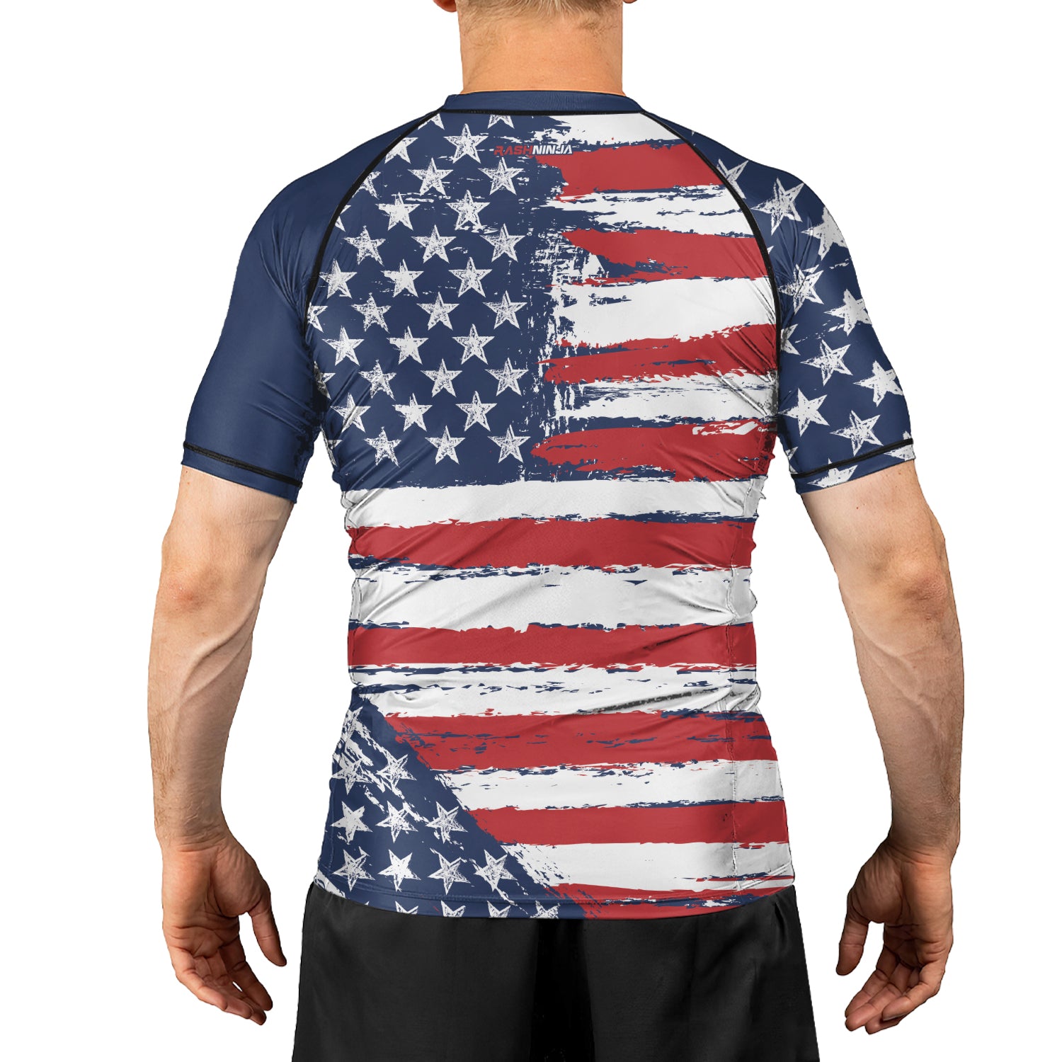 Rashninja Flag of the United States Men's Short Sleeve Rash Guard