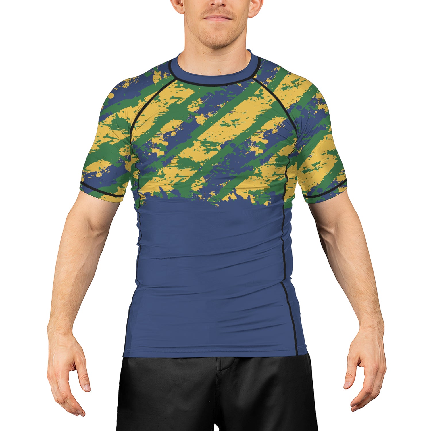 Rashninja Flag of Brazil’s Champions Men's Short Sleeve Rash Guard