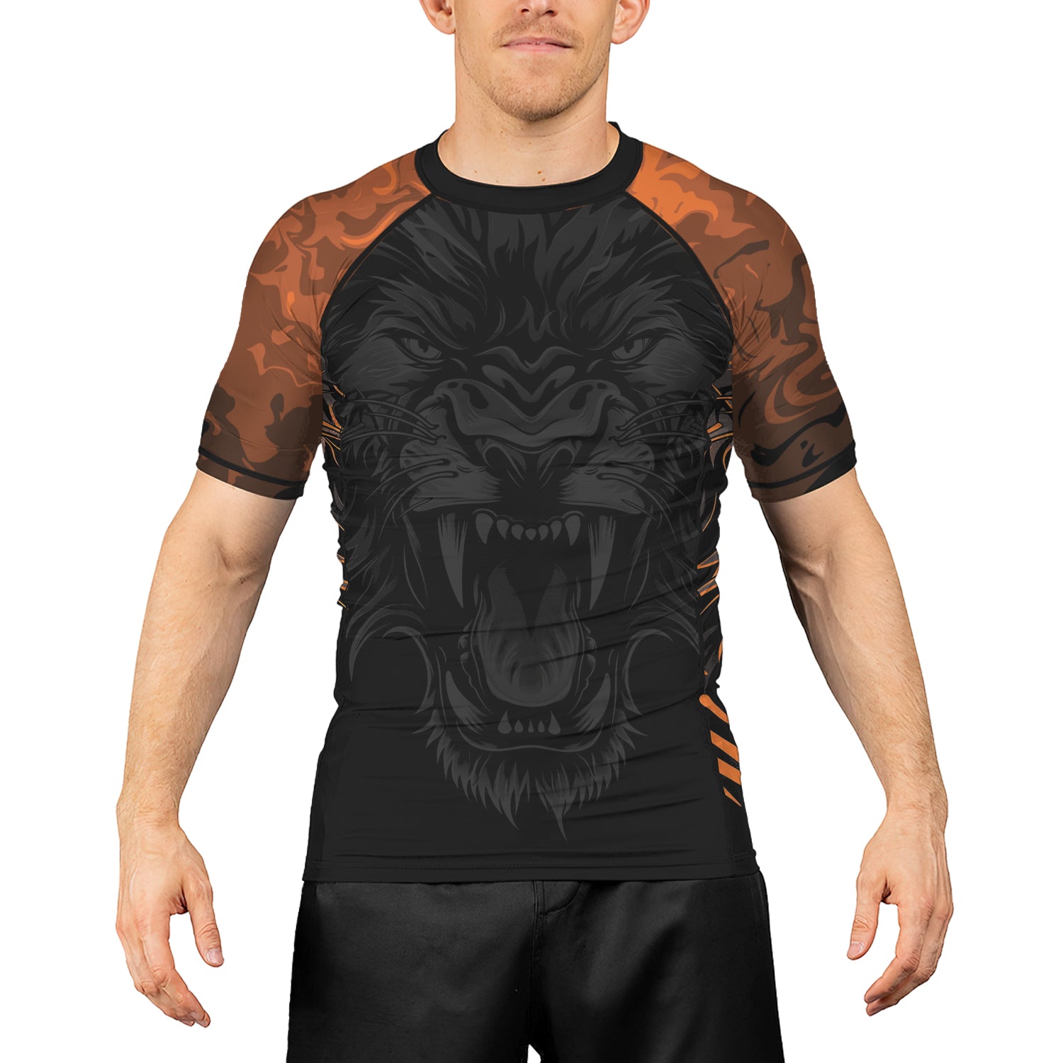 Rashninja Lion's Fury Men's Short Sleeve Rash Guard | Lion Fightwear