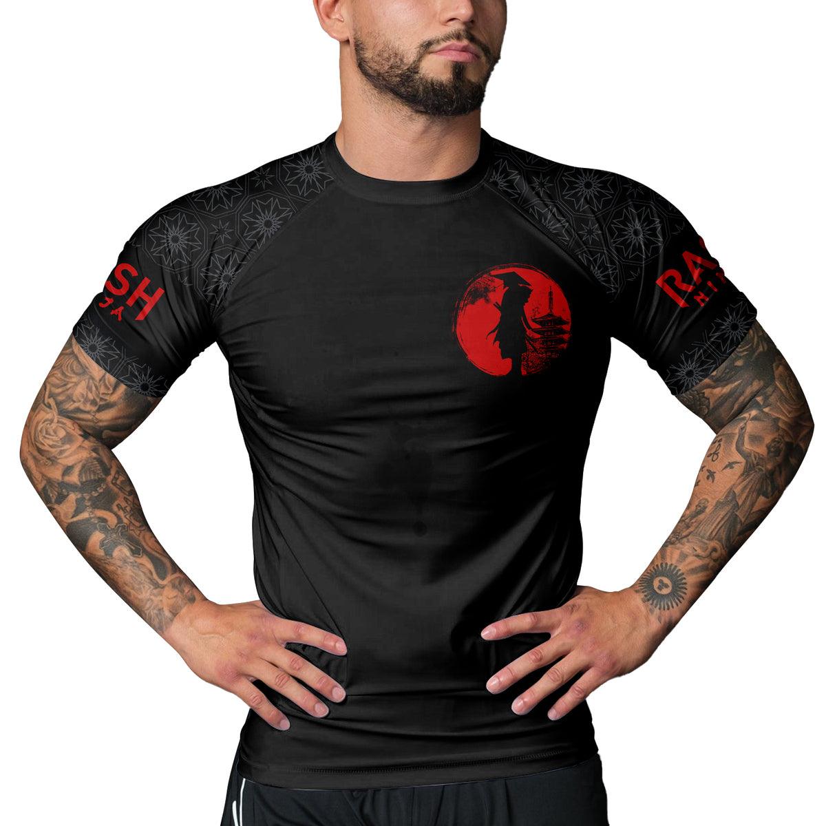 Rashninja Samurai Warrior Spirit Men's Short Sleeve Rash Guard - Rashninja LLC