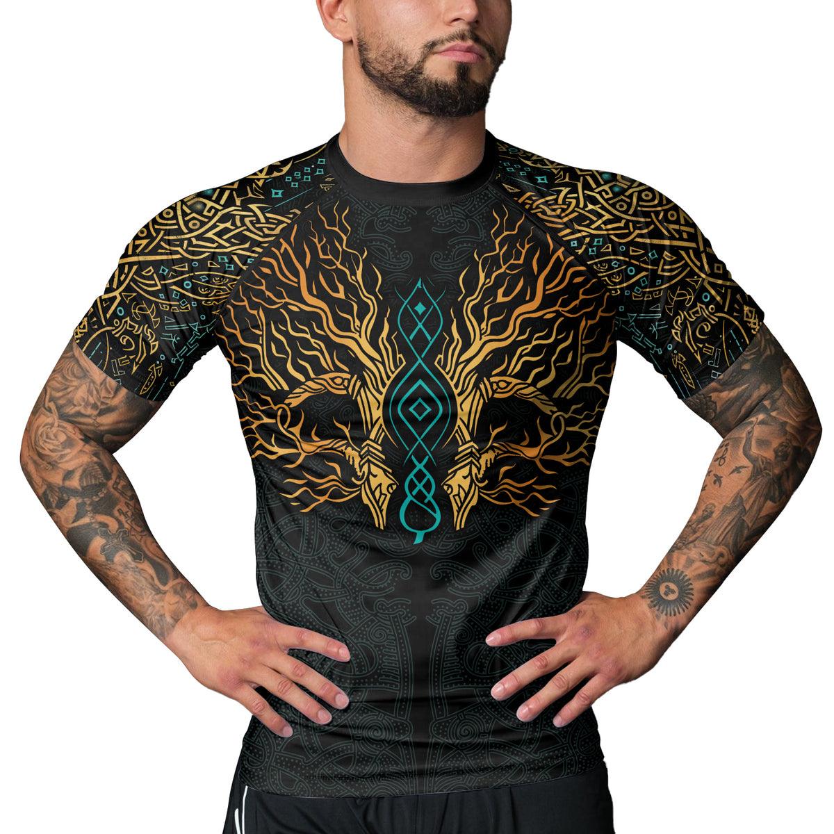 Rashninja Yggdrasil's Embrace Men's Short Sleeve Rash Guard - Rashninja LLC