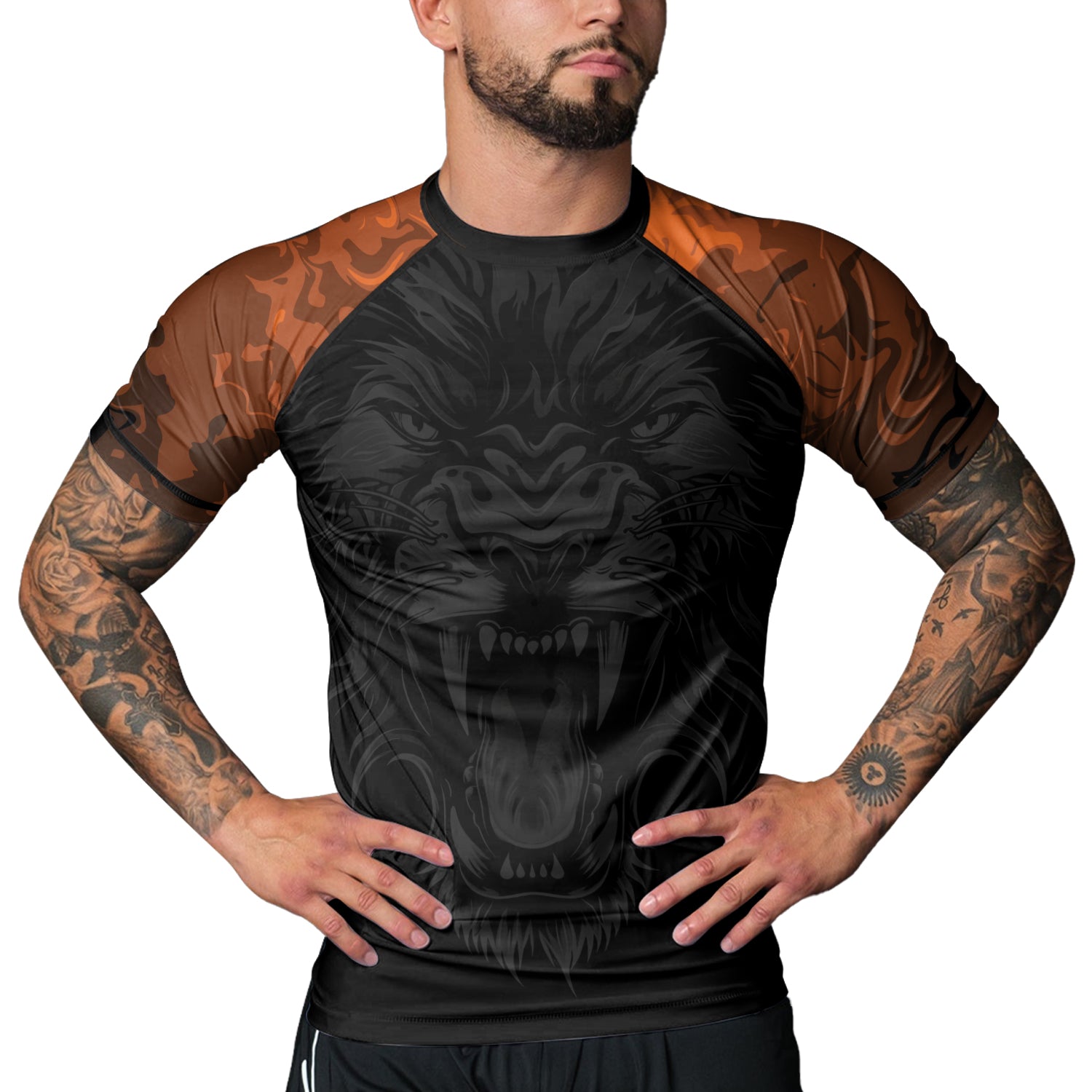 Rashninja Lion's Fury Men's Short Sleeve Rash Guard | Lion Fightwear