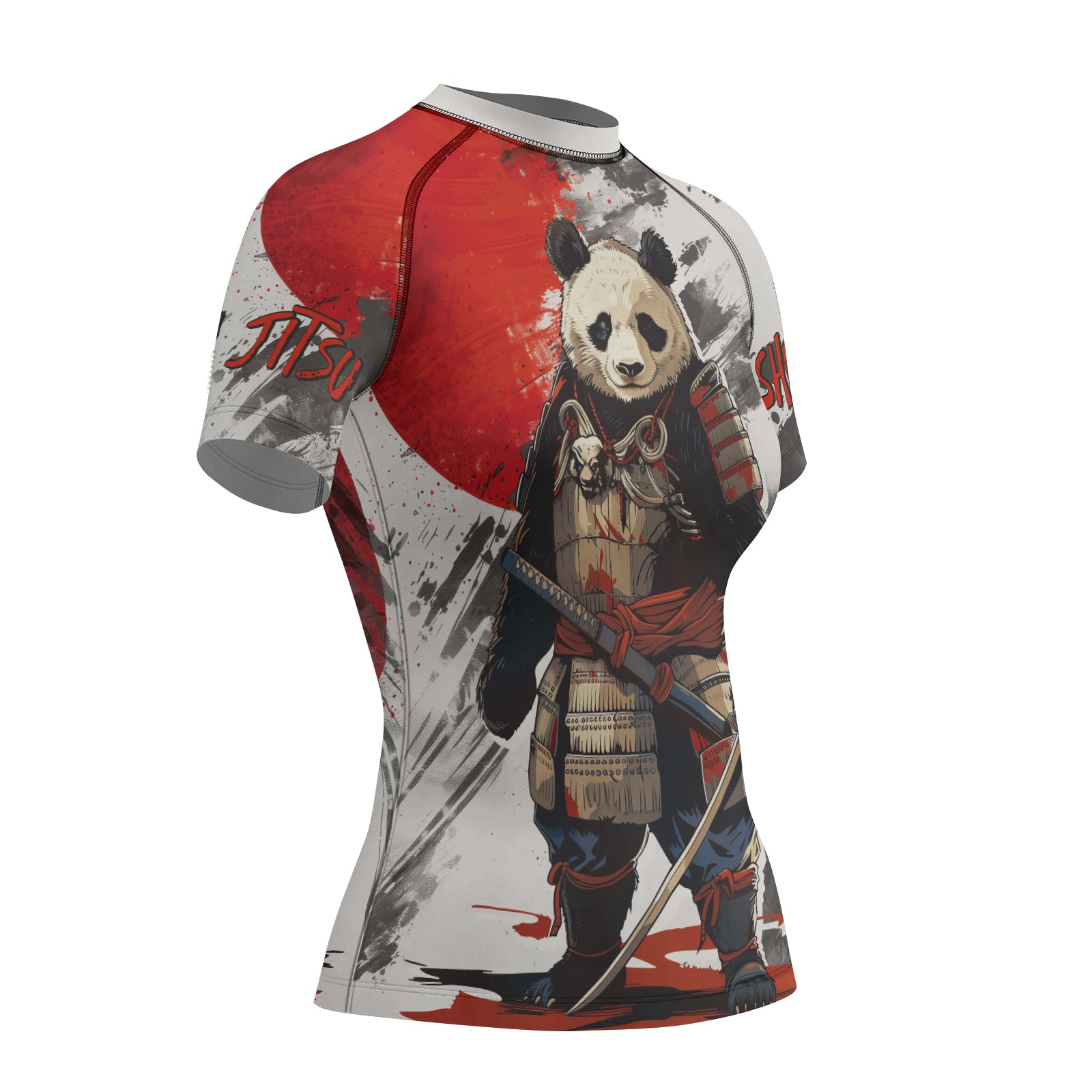 Rashninja Panda Samurai Armor Women's Short Sleeve Rash Guard