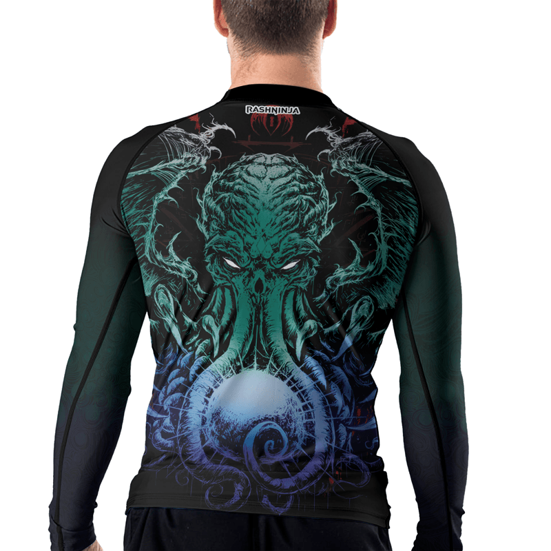 Rashninja Awaken the Great Old One Men's Long Sleeve Rash Guard - Rashninja LLC