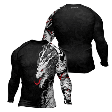 Rashninja Mighty Dragon Men's Long Sleeve Rash Guard - Rashninja LLC