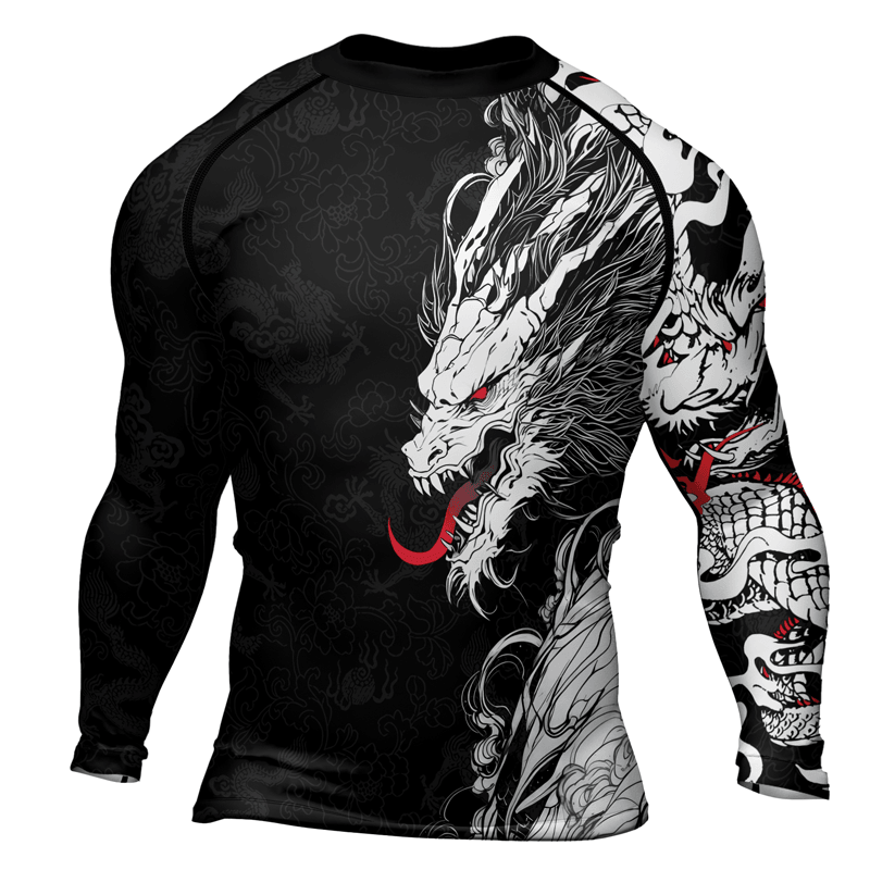 Rashninja Mighty Dragon Men's Long Sleeve Rash Guard - Rashninja LLC