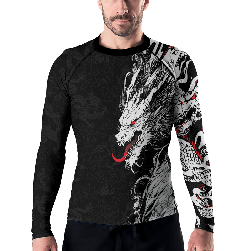 Rashninja Mighty Dragon Men's Long Sleeve Rash Guard - Rashninja LLC