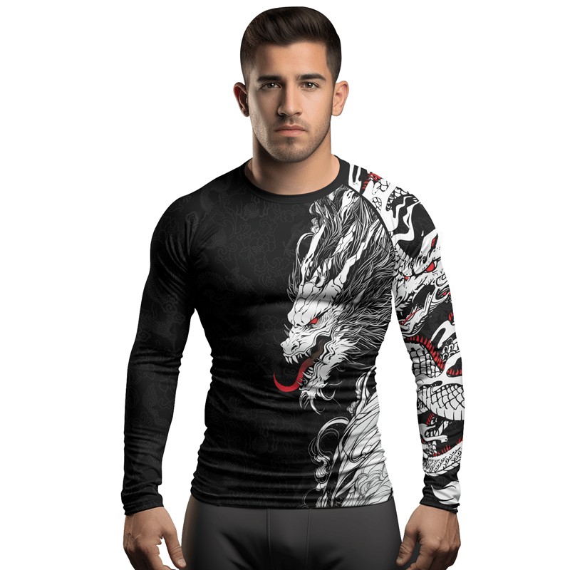 Rashninja Mighty Dragon Men's Long Sleeve Rash Guard - Rashninja LLC