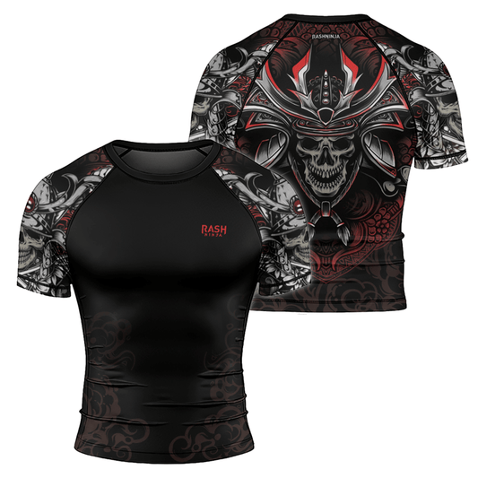 Rashninja Mystic Skull Samurai Men's Short Sleeve Rash Guard - Rashninja LLC