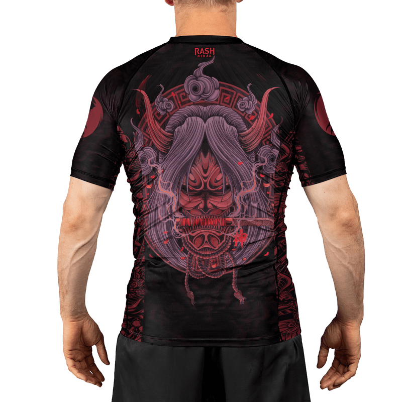 Rashninja Mystical Oni Mask Men's Short Sleeve Rash Guard - Rashninja LLC