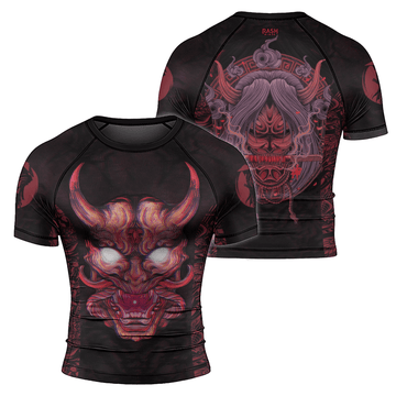 Rashninja Mystical Oni Mask Men's Short Sleeve Rash Guard - Rashninja LLC