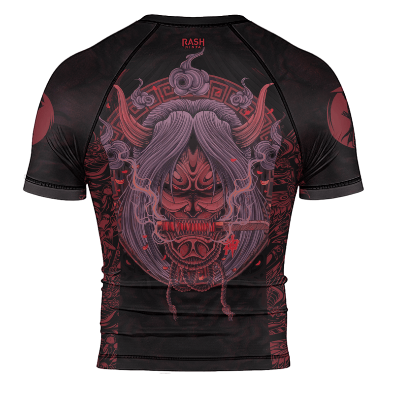 Rashninja Mystical Oni Mask Men's Short Sleeve Rash Guard - Rashninja LLC