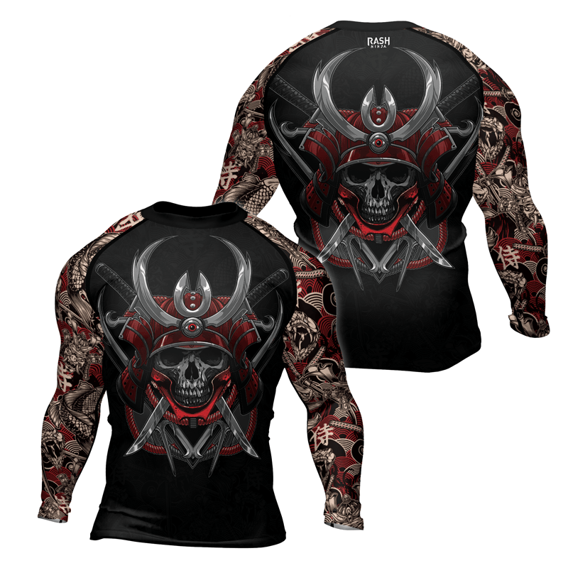 Rashninja Skull Samurai Armor Men's Long Sleeve Rash Guard | Fightwear