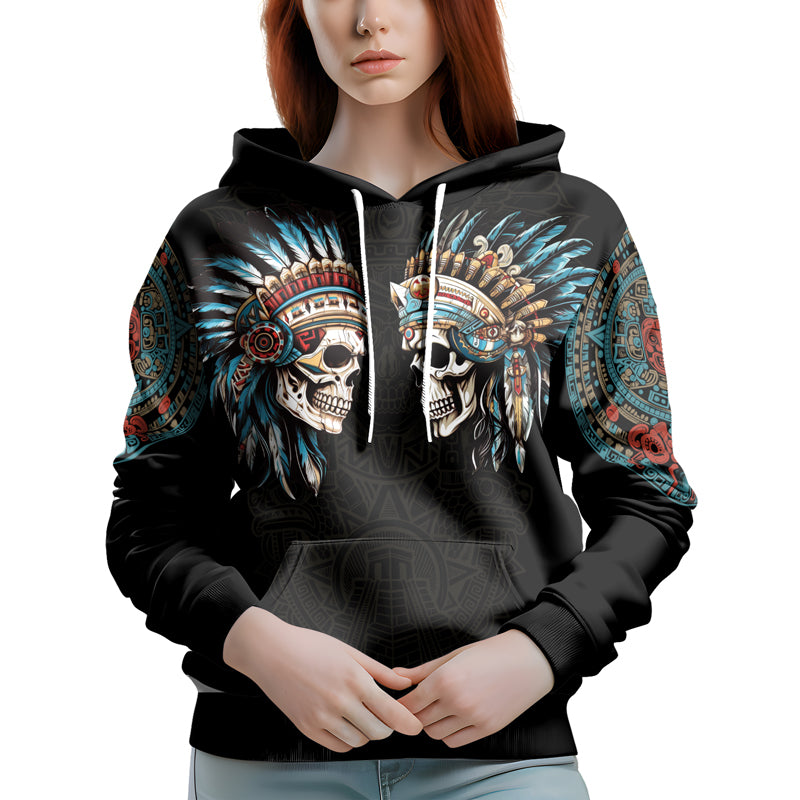 Rashninja Aztec High Chief Skull AOP Hoodie