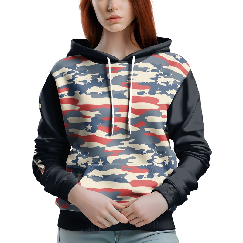 Rashninja American Camouflage AOP Hoodie | American Flag Hoodies