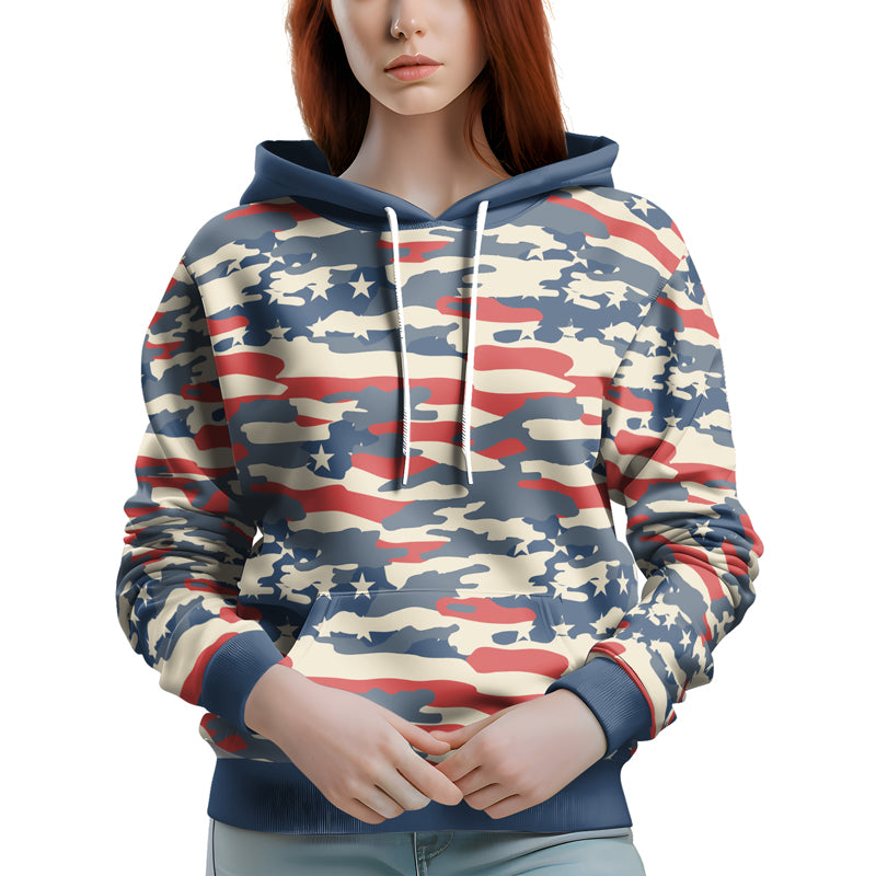 Rashninja American Camouflage AOP Hoodie | American Flag Hoodies